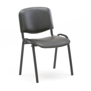 Konferenčná stolička ISO, čierna kostra, čierna zdr. ekokoža 010