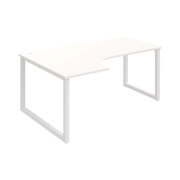 Pracovný stôl UNI O, ergo, pravý, 180x75,5x120 cm, biela/biela
