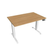 Pracovný stôl Motion, PO, 3S, 120x61 - 128x80 cm, dub/biela