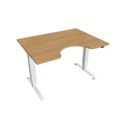 Pracovný stôl Motion Ergo, ZO, 3S, 120x61-128x90 cm, dub/biela