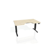 Pracovný stôl Motion Ergo, PO, 3S, 160x61-128x90 cm, agát/čierna