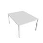 Pracovný stôl Uni, zdvojený, 120x75,5x160 cm, biela/biela