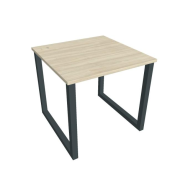 Pracovný stôl UNI O, 80x75,5x80 cm, agát/čierna