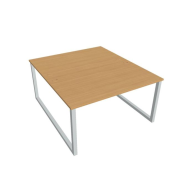 Pracovný stôl UNI O, 140x75,5x160 cm, buk/sivá