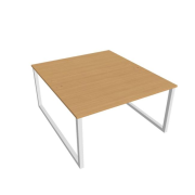 Pracovný stôl UNI O, 140x75,5x160 cm, buk/biela