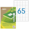 Etikety univerzálne recyklované 38x21,2mm Agipa A4 100 hárkov