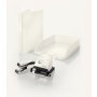 Zakladač 2-krúžkový Leitz WOW celoplastový 4cm perleťovo biely