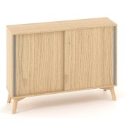 Policová skriňa ALFA ROOT s del.priečkou, posuvné dvere, 1 polica, 120x45x88,7cm, dub