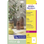 Etikety polyesterové veľmi odolné 210x297mm Avery A4 25 hárkov priehľadné
