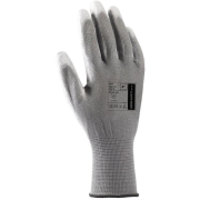 Rukavice polyester, polomáčané BUCK, sivé veľ. 8/M