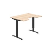 Pracovný stôl Motion Ergo, ZO, 2S, 120x70,5-120,5x90 cm, agát/čierna