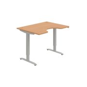 Pracovný stôl Motion Ergo, ZO, 2S, 120x70,5-120,5x90 cm, buk/sivá