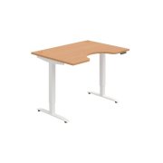 Pracovný stôl Motion Ergo, PO, 2S, 120x70,5-120,5x90 cm, buk/biela