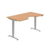 Pracovný stôl Motion Ergo, PO, 2S, 160x70,5-120,5x90 cm, buk/sivá