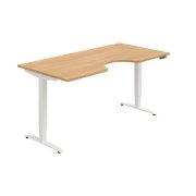 Pracovný stôl Motion Ergo, PO, 2S, 180x70,5-120,5x90 cm, dub/biela