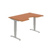 Pracovný stôl Motion Ergo, ZO, 3S, 140x61-128,x90 cm, čerešňa/sivá