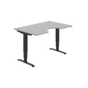 Pracovný stôl Motion Ergo, ZO, 3S, 140x61-128,x90 cm, sivá/čierna