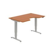 Pracovný stôl Motion Ergo, PO, 3S, 140x61-128x90 cm, čerešňa/sivá