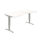 Pracovný stôl Motion Ergo, ZO, 3S, 180x61-128x90 cm, biela/sivá