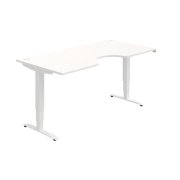Pracovný stôl Motion Ergo, ZO, 3S, 180x61-128x90 cm, biela/biela