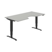 Pracovný stôl Motion Ergo, PO, 3S, 180x61-128x90 cm, sivá/čierna