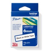 Samolepiaca páska Brother TZe-211 6 mm biela/čierna