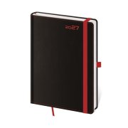 Diár BLACK RED denný A5 14,3x20,5cm 2027